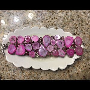 Druzy bracelet pink agate and ruby druzy bracelet